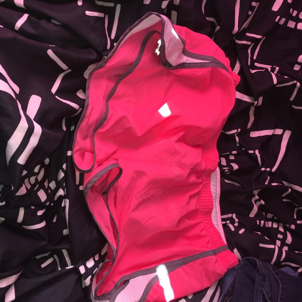 Pink running shorts